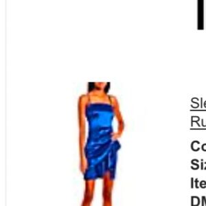 Sleeveless Crisscross-Back Asymmetrical
Ruffle-Hem Satin Sheath Dress